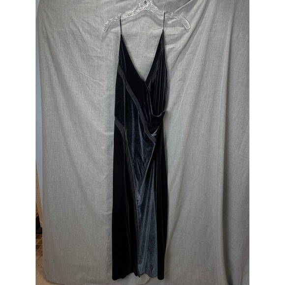 Intimately Free People Slate Blue Velvet Slip Gown L Bias Cut - Picture 16 of 16